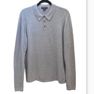 Eddie Bauer Mens Pullover 3 Button fine- gauge dress sweater